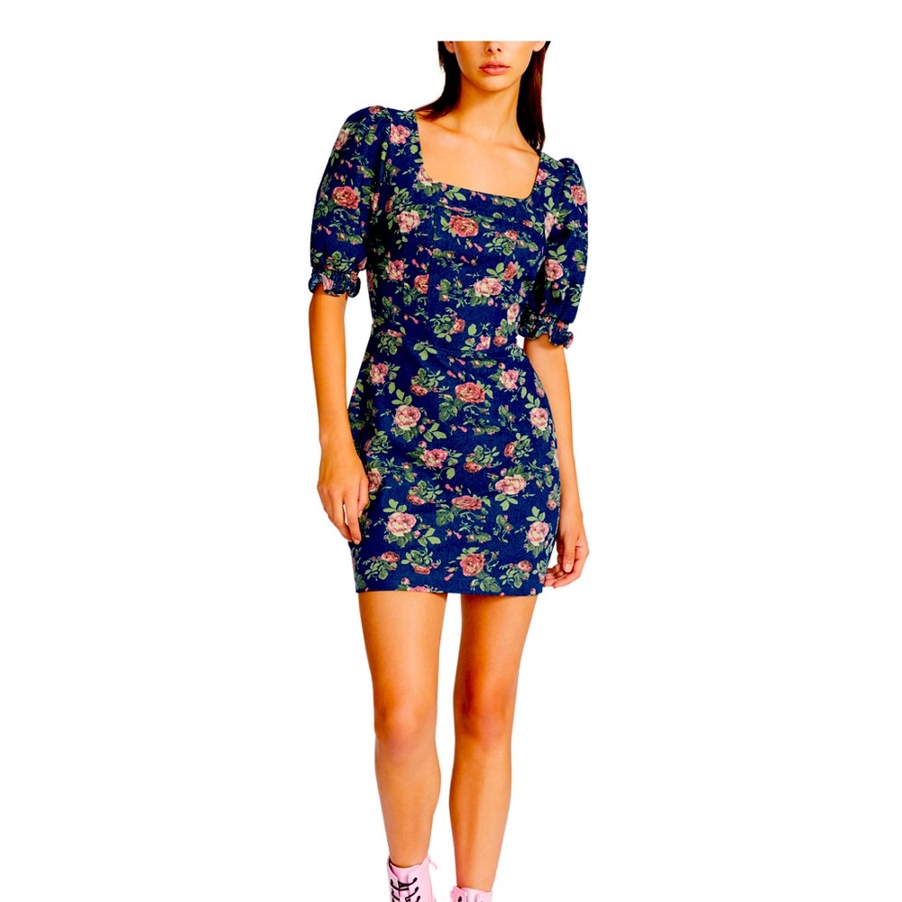 Betsey Johnson Blue Jean floral dress